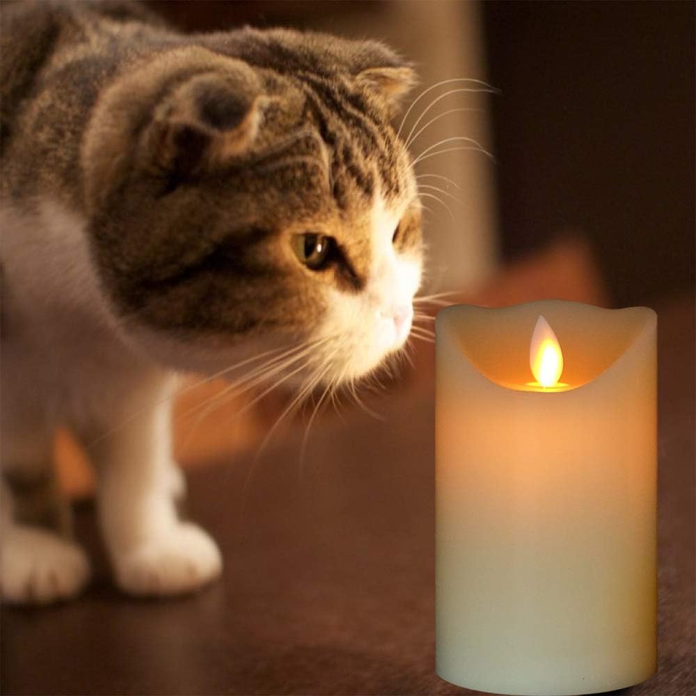 Eldnacele Large Flameless Candles Flickering with Timer(5"x 10") - Image 4