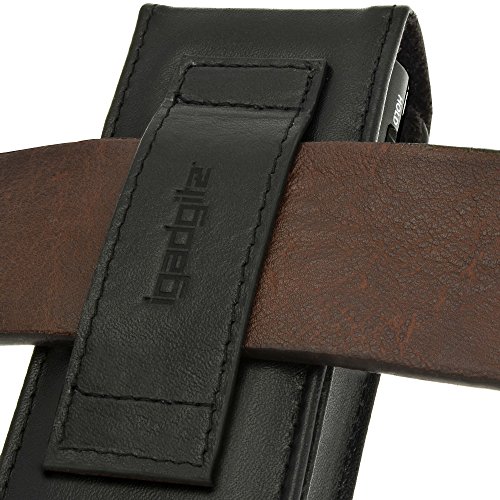 iGadgitz Black Genuine Leather Case Cover for Olympus VN-713PC, VN-732PC & VN-8600PC Digital Voice Recorders - Thumbnail 2