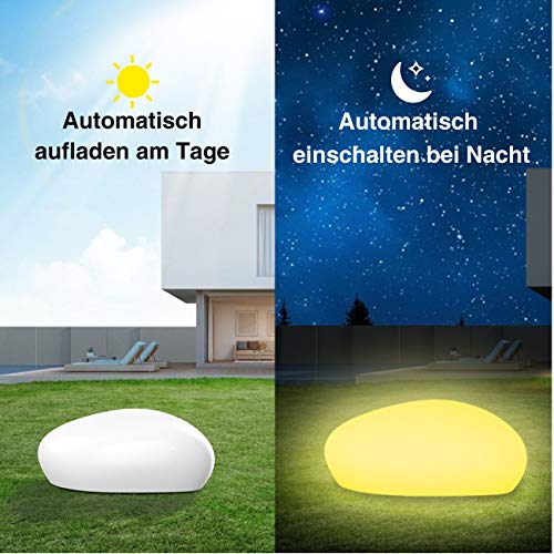 infray Solarlampen für außen, Solarleuchten für außen, Solar Gartenleuchten 40cm Solarkugel Garten mit 9 Modi, IP67… – Bild 3