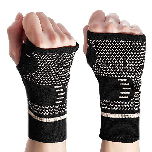 CFR Copper Wrist Support Compression Sleeves Guaranteed Braces for