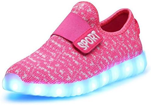 Ouhuang Kids &amp; Teens LED Luminous Lace Light up Shoes Casual Sneakers USB Rechargeable OH28P-37