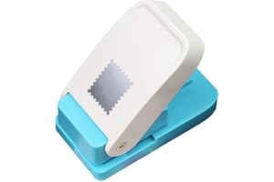 Square Paper Punch with Postage Stamp Edge, 1.25x1.5in Stamp Hole Puncher | Lever Action Craft Punch with Locking Design | fo