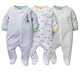 Gerber Onesies Baby Boy Sleep N' Play Sleepers 3 Pack