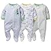 Gerber Onesies Baby Boy Sleep N' Play Sleepers 3 Pack
