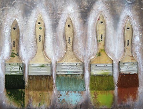 China: Nikki Galapon 2013 original mixed media assemblage art with encaustic and paint brushes wall sculpture