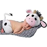 Newborn Baby Photo Shoot Props Girl Boy Crochet Knit Hat Costume Stripe Hat Pants Overalls Photography Props