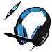 Gaming Headset BliGli Badasheng Wired Stereo Noise Cancelling Gaming Headphones for PS4, Xbox One, PC, Laptop with Detachable Microphone (Blue)