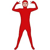 ATHX Kids High Stretch Spandex Halloween Cosplay Bodysuit Costume Open Face Unitard Child Full Body Skin Suit Zentai Suit