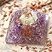 Healing Chakra Pyramid for Positive Energy & stress relief | Amethyst ORGONE Energy Generator device with FLOWER OF LIFE for Prosperity, abundance- Tesla Copper Coil and Quartz Point for meditation.