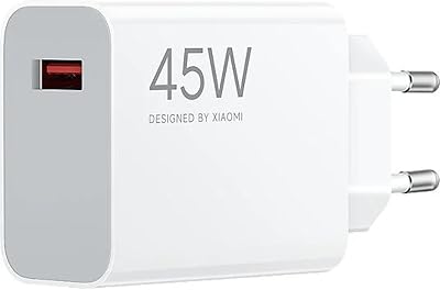 Caricabatterie 45W Turbo Charging, Alimentatore da Muro USB-A, Ricarica Rapida per Smartphone e Tablet Xiaomi e Redmi, Compatto e Leggero, Protezione Multipla, Colore Bianco (Versione Europea)