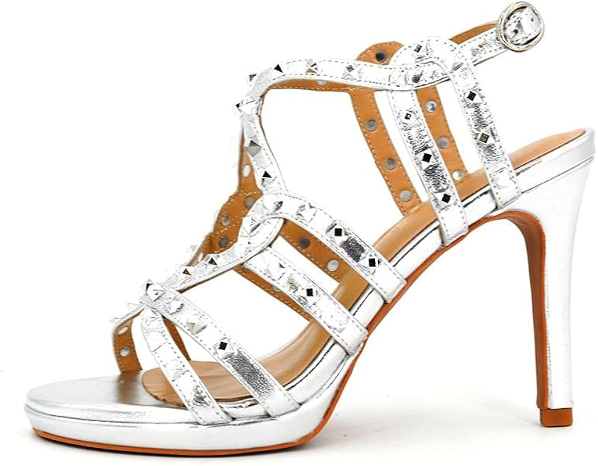 Alma en Pena V21278 Silver Laminated Sandal Belt