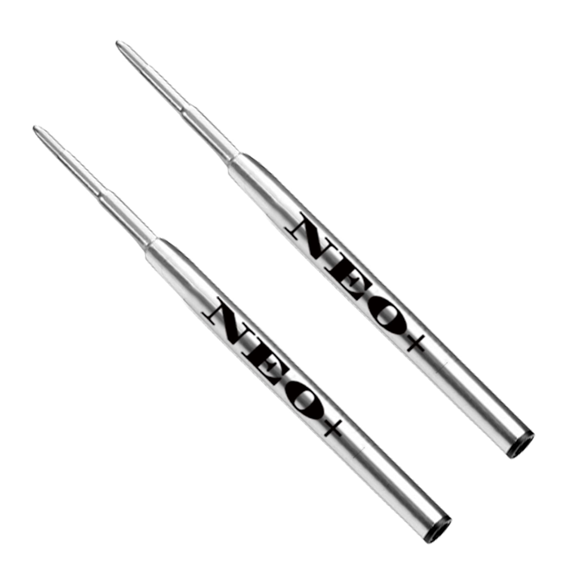 NEO+ Ballpoint Pen Refills – Black Ink 1.0mm Medium Tip, Smooth Writing, Standard Size 9.8 cm, Pack of 2 Black Ink