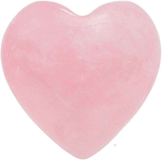 Patzbuch Love Heart Shaped Gemstone, Natural Rose Quartz Heart Shaped Striped Agate Crystal Carved Palm Love Healing Gemstones Valentine Day Good Luck (15 * 15 * 10mm,Pink)