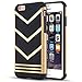 iPhone 6s/6 Plus Case, LOEV Non-Slip Grip iPhone 6s Plus Case, [Chevron Design] Slim Fit iPhone 6 Cover Protective Rubber Phone Case for Apple iPhone 6 Plus / 6s Plus 5.5 Inch - Gold & Black