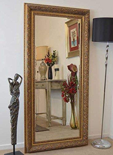 MirrorOutlet 5ft10x2ft10 Bevel Antique Style Large Gold Wall Mounted Mirror Rectangle Resin,ARQ811G3