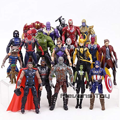 ALANAST Marvel Avengers 4 Endgame 7 inch PVC Action Figures Toys Iron Man Captain America Hulk Thor Thanos Spiderman Loki Black Panther Hulkbuster