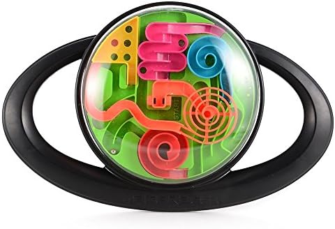 Twister.CK 3D Maze Racer Handheld Game, Hot Sale Intelligent Maze Racer Game, Steering Wheel Maze Ball Toys, Highly Addictive Maze Game, Racer Maze Game, Friendly ABS Plastics Materials (Black).