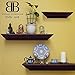 Burnes of Boston Traditional Walnut 3 Piece Floating Ledge Shelf Set, Includes Built In Level For Simple Installation