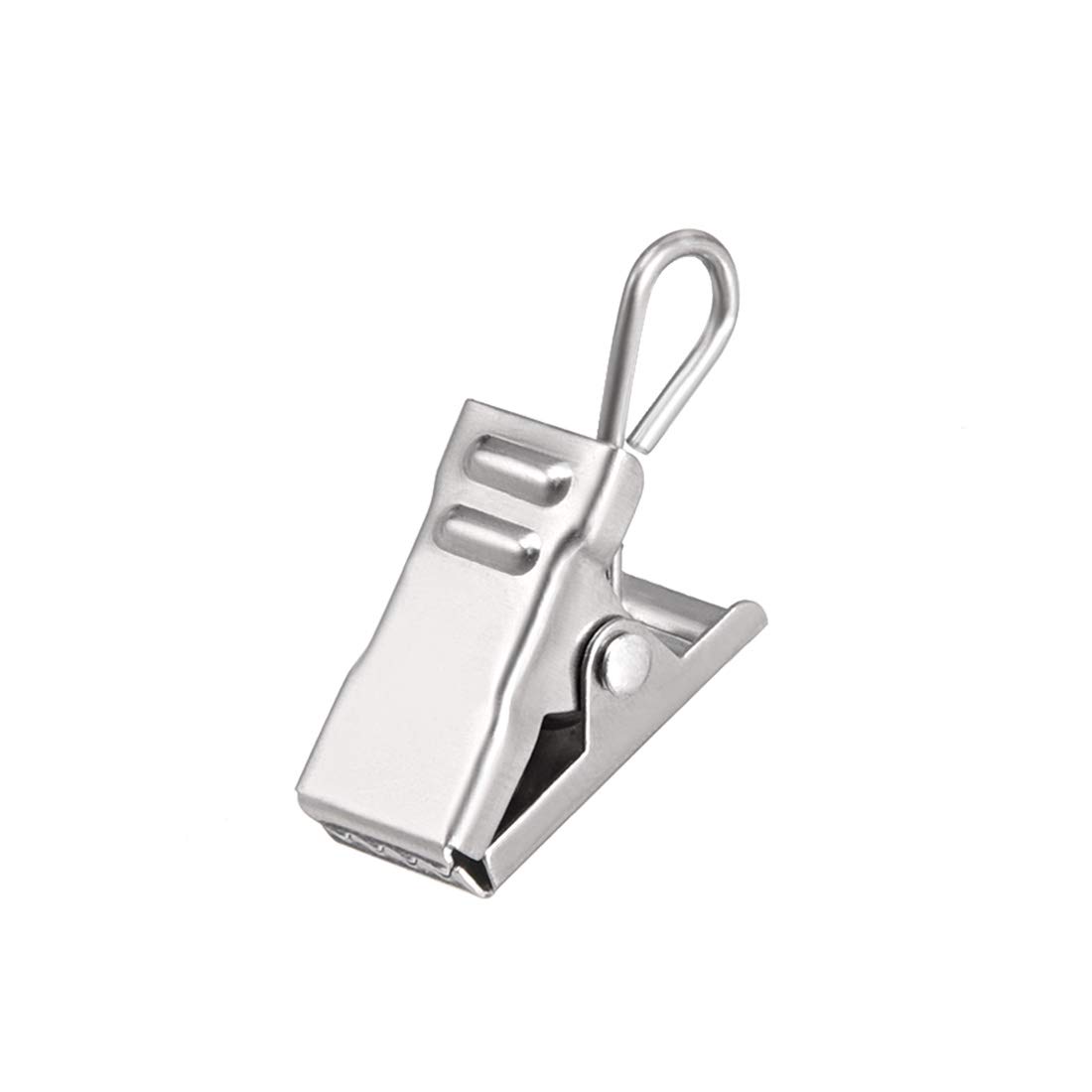 sourcingmap Curtain Clips with Hooks Metal 18mm Clip Length for Drapery, Photos and Home Decoration Silver Tone 24 Pcs