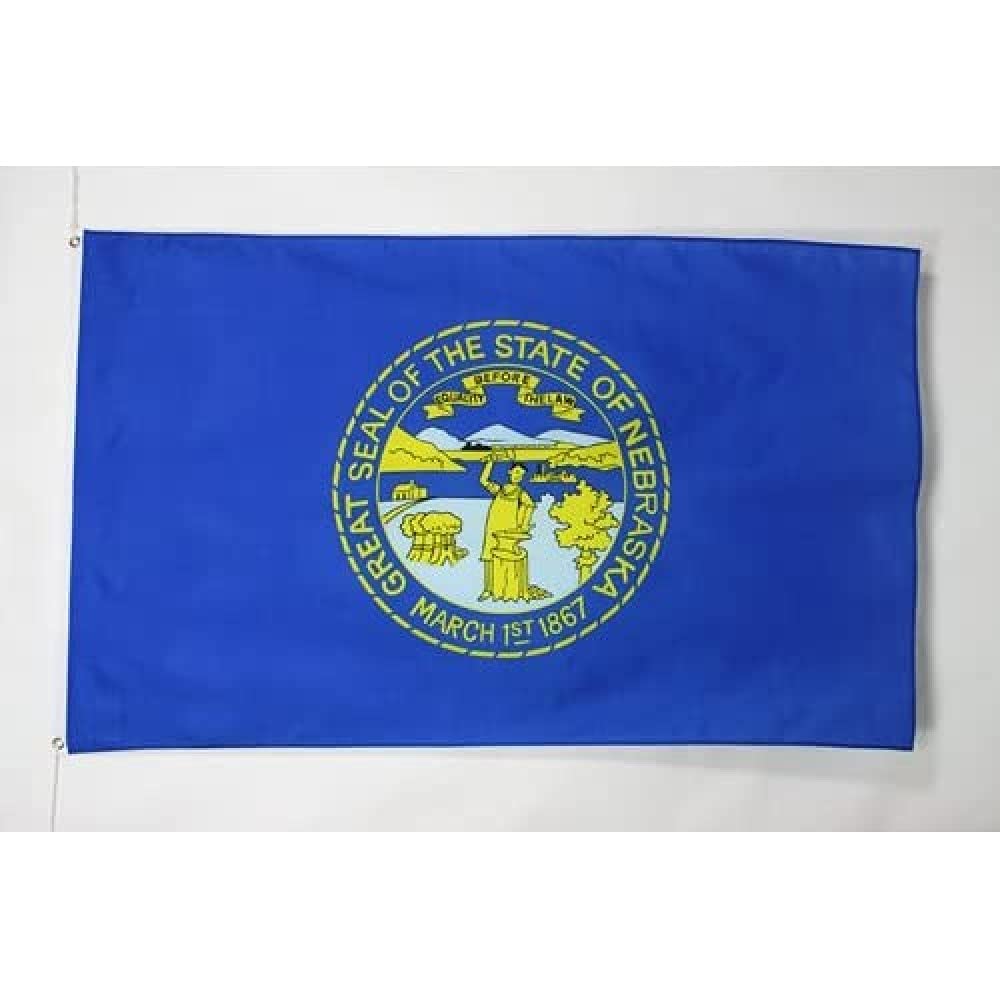 AZ FLAG - Nebraska Flag - 3x5 Ft - 100D Polyester Us State Of Nebraska Banner with Two Metal Grommets - Fade Resistant - Vivid Colors - 3' x 5' Feet - 150x90 Cm — image 1