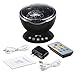 [Newest Design] Remote Control Ocean Wave Projector 12 LED &7 Colors Night Light with Built-in Mini Music Player for Living Room and Bedroom (12 LED Black)