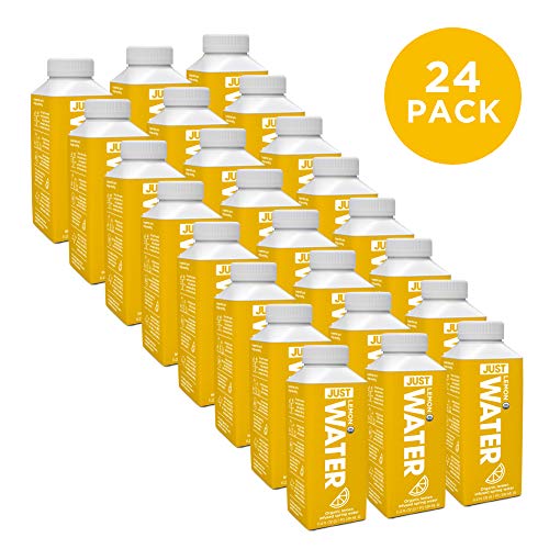 JUST Water Infused | Organic Fruit Flavored Spring Water | Eco-Friendly Boxed Bottled Water | Zero Sugar, Artificial Flavors, or Sweeteners, 8.0 Alkaline pH | Lemon, 11.2 oz, (Pack of 24)