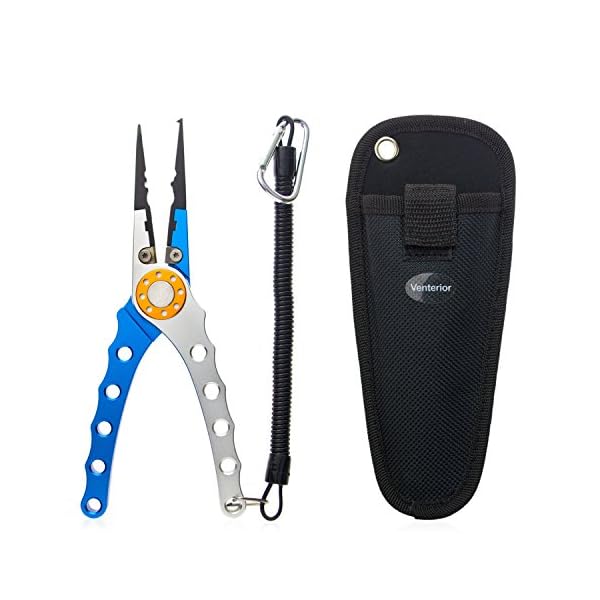 Aluminum-Fishing-Pliers-Hook-Removers-Fishing-Line-Cutters-with-Coiled-Lanyard-and-Belt-Holder-Sheath