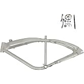Bicycle Gas Frame 3.4L Fuel Tank w/ 36T Wide Crank Assembly-3pcs | 135mm Rear Width Built in 3.4L Frame - Brushed Alum