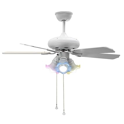 Jsauto 42 Inch Ceiling Fan With Light Pull Chain With Two Colors