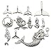 Youdiyla 48pcs Mermaid Charms Collection, Antique Silver Tone, Mermaid Tail Charms Metal Pendant Craft Supplies Findings for Necklace and Bracelet Jewelry Making(HM134)