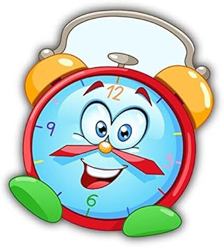 Amazon Com Zirni Alarm Clock Funny Cartoon Sticker Decal Design 4 X 5 Home Kitchen