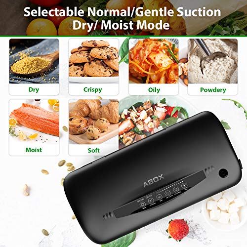 Vacuum Sealer Machine,ABOX Automatic Food Vacuum Sealer with Roll &Bags Kit,Built-in Bag Storage&Cutter,Dry&Moist Modes for Sous Vide,Led Indicator Bar&Unique Child Safety Lock for Home&Commercial Use - Thumbnail 2