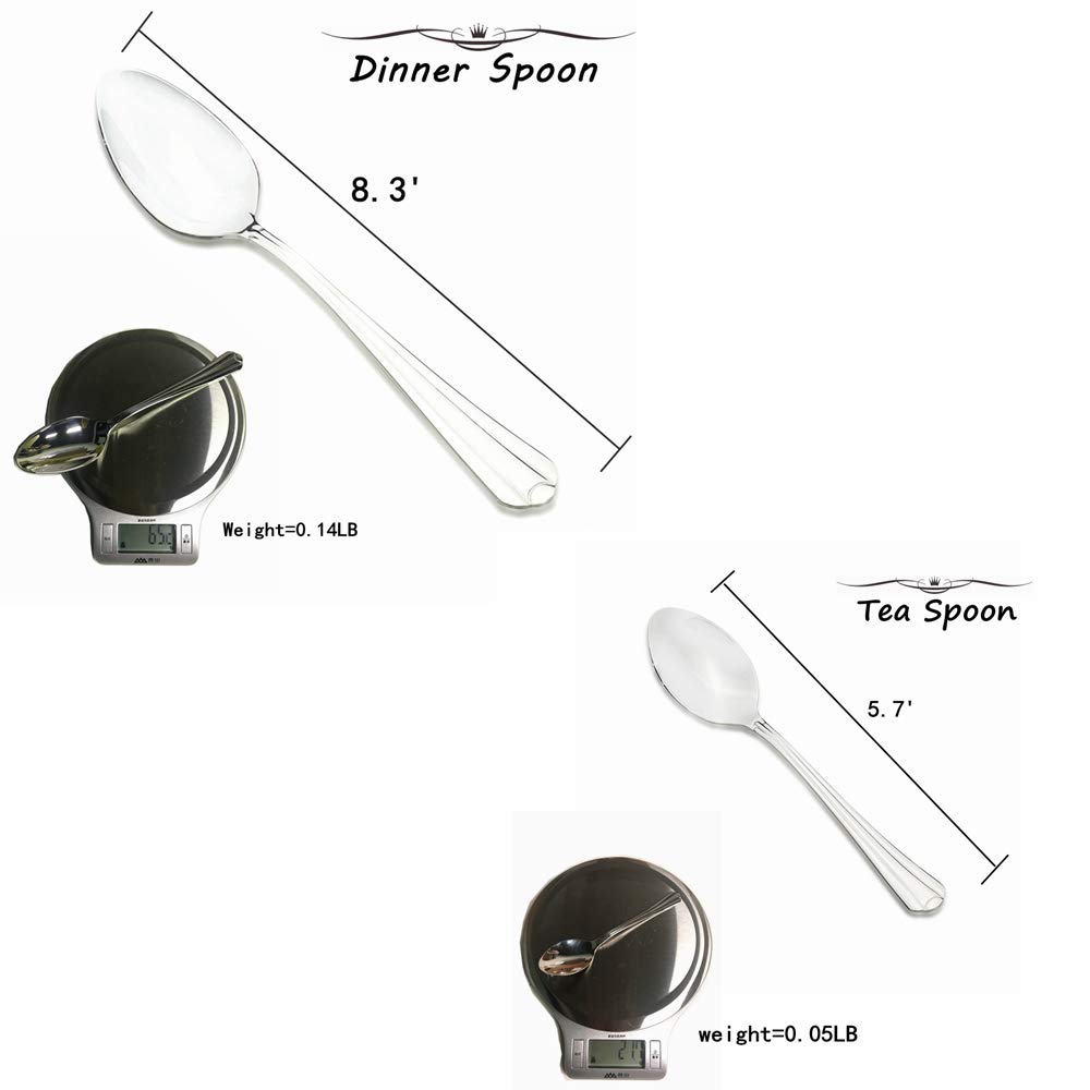 A.Uten 24-Piece Flatware Cutlery Set, Stainless Steel Utensils Service for 4, Dinner Knife/Steak Knife/Fork/Spoon, Mirror Polished