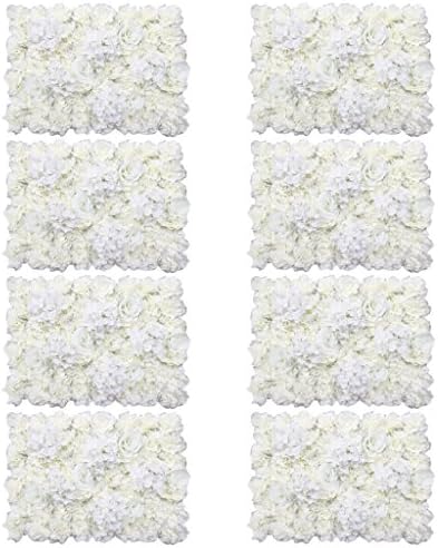 ふるさと割 Petsola 8ピース 個結婚式 ホーム ステージデコレーション用のフラワーアレンジメントハンギングフラワーウォールパネル クリームホワイト パーティー