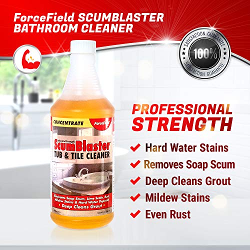 ForceField ScumBlaster Soap Scum Remover, Tile and Grout Cleaner, Hard Water Stains and Rust