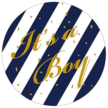 Amazon Com 80 Pack 2 It S A Boy Stickers Navy Blue Gold And
