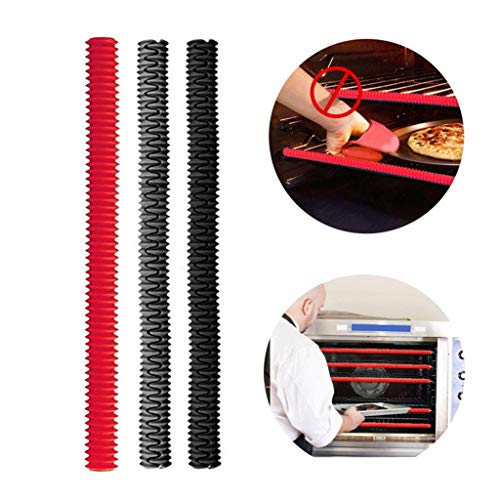 DZTZ Oven Rack Shields, Touch-Free Silicone Oven Edge Guards Heat Resistant Insulation Sleeve, Stove Toaster Ovens Edge Protector, Protect Against Burns and Scars (Red) - Thumbnail 6