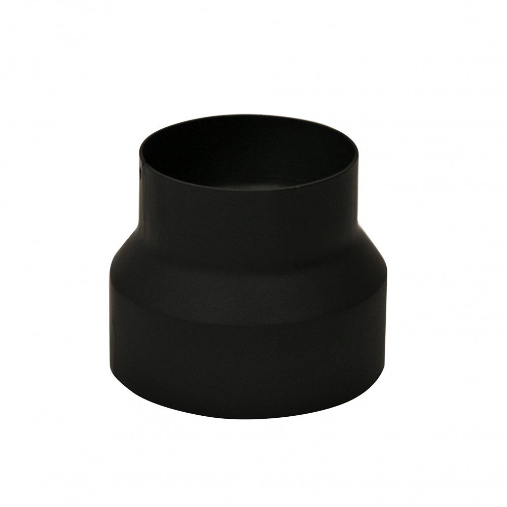 Kamino-Flam Stove Pipe Reducer Ø 130 mm to Ø 120 mm, Heat Resistant Senotherm Coating Chimney Pipe Reducer, Flue Adapter Joiner, Chimney Connection Pipe Reduction EN 1856-2 Standard, Black