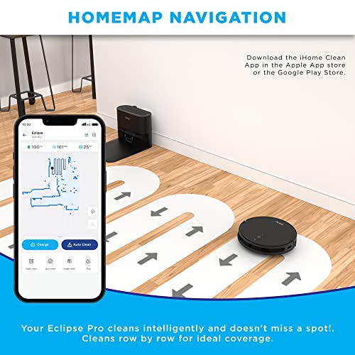 iHome AutoVac Eclipse Pro 3in1 Robot Vacuum and Vibrating Mop with