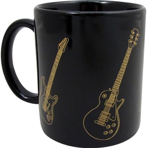 Mug with Guitars - Black & Gold