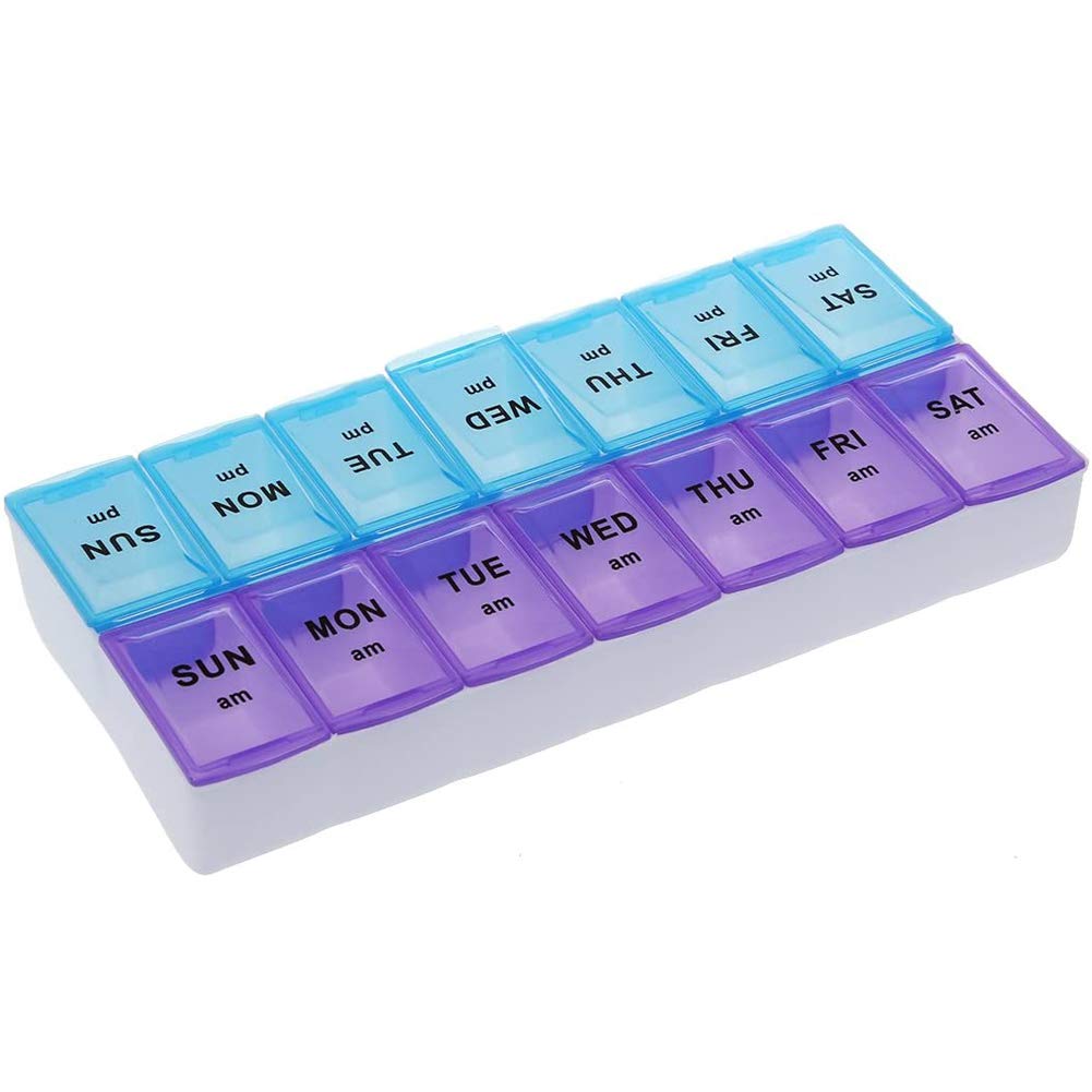 Haobase Seven Day AM and PM Pill and Tablet Storage Box with compartments