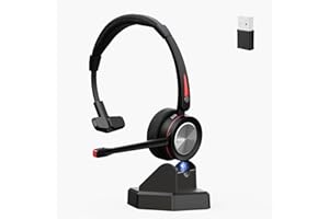 MAIRDI Wireless Headset with Microphone for PC, 40H Play Time, 5.2 Bluetooth Headset with Mic Noise Canceling for Truck Drive
