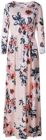 DSCAO Women's Casual Stretchy Long Maxi Dresses with Pockets (S-XXXL)