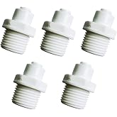YZM 1/2" Male Thread x 1/4" OD tube Quick Connector fittings Water Purifiers Filters Reverse Osmosis Systems accessories set of 5.
