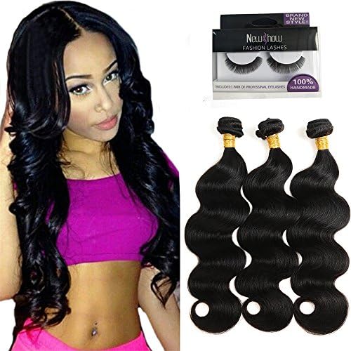 Body Wave bundles Brazilian 7A virgin Hair Bleached Knots Baby Hair extensions weaves 100g/per 3 bundles 100% Human Hair (18"20"22")