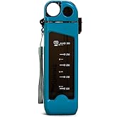 ROERPPM 13 oz Rectangle Water Bottle With Portable Straw, Leakproof Non-Toxic BPA Free, Motivational Sports With Drink for Gym and Yoga &Travel Office Double Walled Locking Lid with Silicone Spout