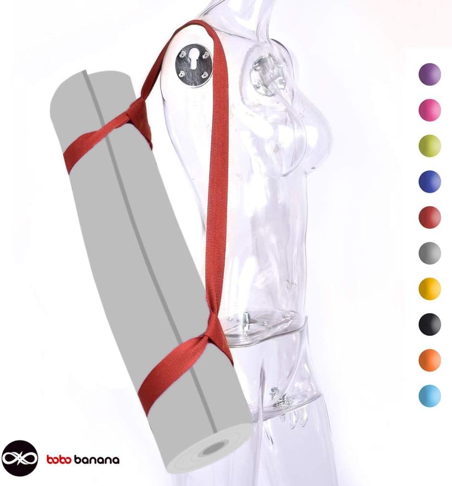 bobo banana Yoga Mat Strap Sling – Adjustable Durable Cotton Yoga Mat Carrier – Carrying Strap for Thick Yoga Mat