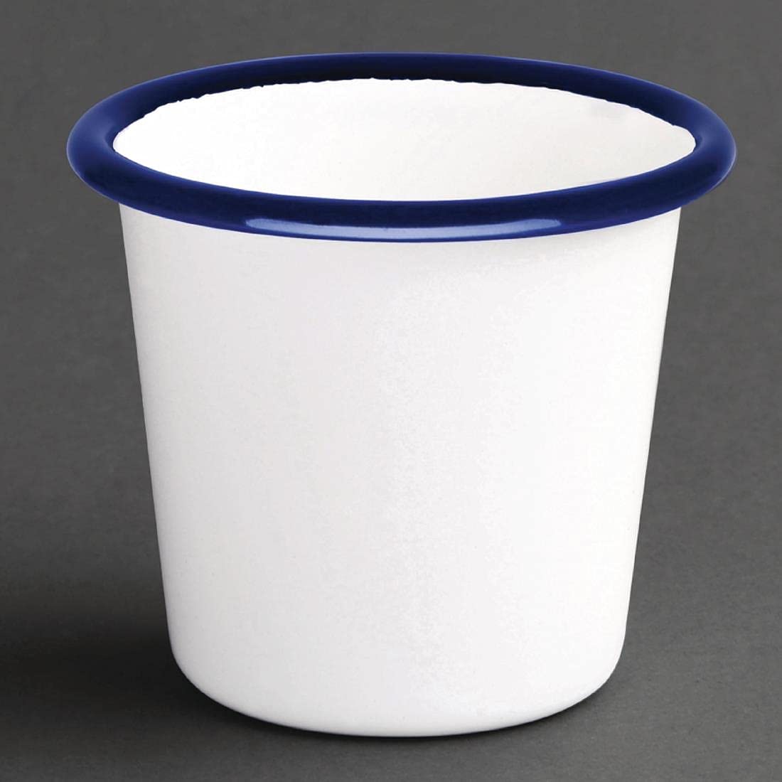 Olympia Enamel White Blue Sauce Cup 115Ml 4Oz Pot Container Tableware 6pc