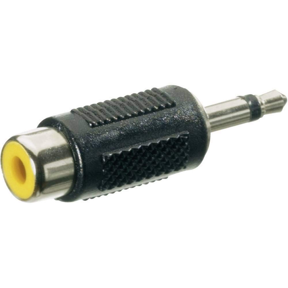 Speaka Professional SP-7870276 Jack/RCA Audio Adaptor [1x Jack Plug 3.5 mm to 1x RCA Female] Black