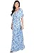 KOH KOH Womens Long Sexy V-Neck Kimono Sleeve Summer Casual Floral Maxi Dress
